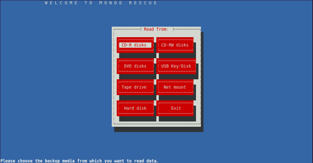 mondorestore GUI