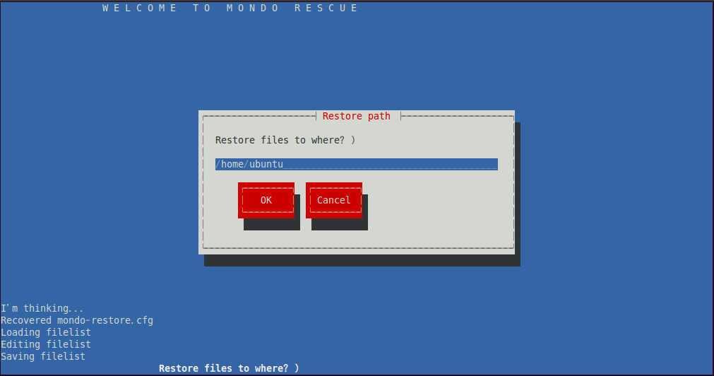 mondorestore GUI